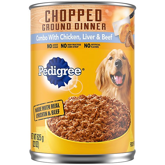 Pedigree Chopped Ground Dinner Combo With Chicken Liver & Beef Adult Wet Dog Food - 22 Oz