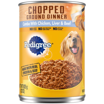 Pedigree Chopped Ground Dinner With Chicken Liver & Beef Adult Canned Soft Wet Dog Food - 22 Oz