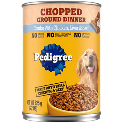 Pedigree Chopped Ground Dinner With Chicken Liver & Beef Adult Canned Soft Wet Dog Food - 22 Oz - Image 1