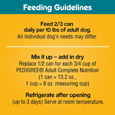 Pedigree Chopped Ground Dinner Chicken & Rice Flavor Adult Canned Soft Wet Dog Food - 13.2 Oz - Image 3