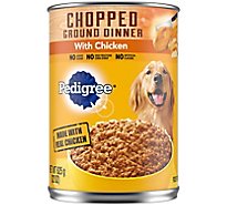 Pedigree Chopped Ground Dinner Adult Soft Wet Dog Food With Chicken In Can - 22 Oz