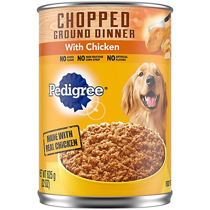 Pedigree Chopped Ground Dinner Adult Wet Dog Food With Chicken - 22 Oz - Image 1