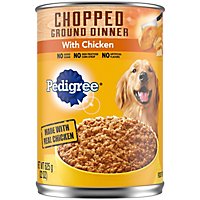 Pedigree Chopped Ground Dinner Adult Wet Dog Food With Chicken - 22 Oz - Image 1