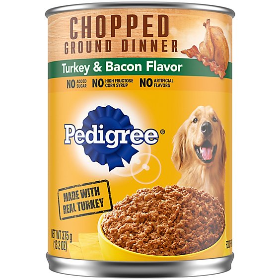 Pedigree Chopped Ground Dinner Turkey & Bacon Flavor Adult Wet Dog Food - 13.2 Oz