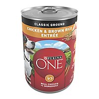 Purina ONE Classic Ground Chicken And Brown Rice Wet Dog Food - 13 Oz - Image 1