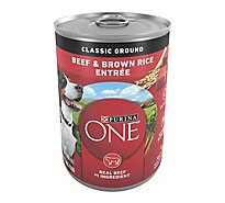 Purina ONE Classic Ground Beef And Brown Rice Wet Dog Food - 13 Oz