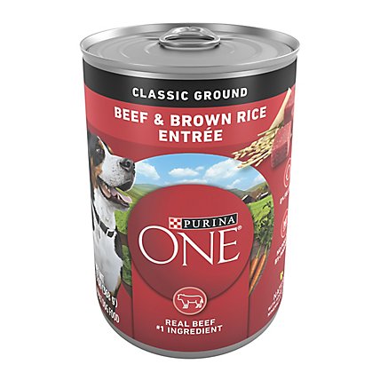 Purina ONE Classic Ground Beef And Brown Rice Wet Dog Food - 13 Oz - Image 1