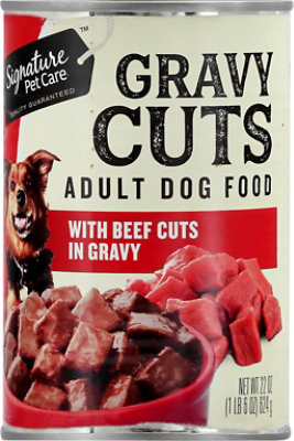 Signature Pet Care Dog Food Gravy Cuts Adult With Beef Cuts In Gravy Can - 22 Oz - Image 2