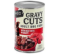 Signature Pet Care Dog Food Gravy Cuts Adult With Beef Cuts In Gravy Can - 22 Oz