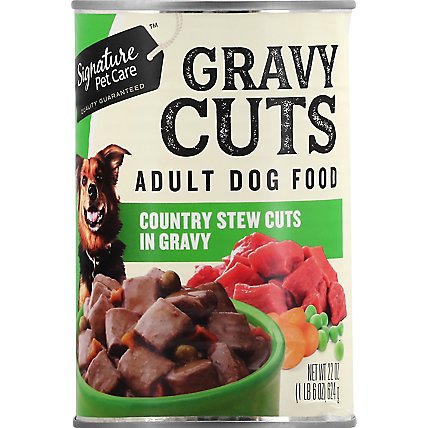 Signature Pet Care Dog Food Gravy Cuts Adult Country Stew Cuts In Gravy Can - 22 Oz