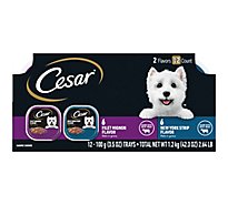 Cesar Filets Filet Mignon And New York Strip Adult Wet Dog Food Variety Pack - 12-3.5 Oz