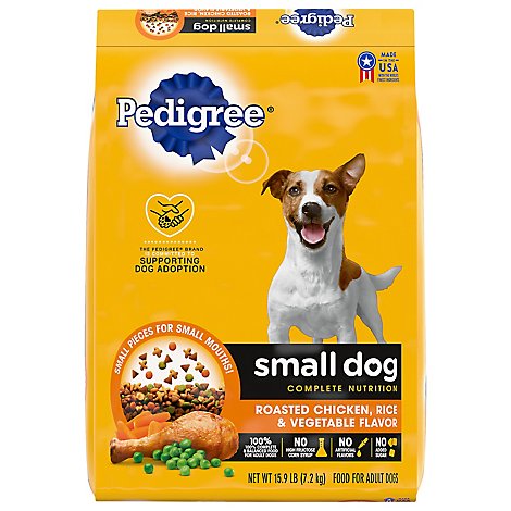 PEDIGREE Dog Food Dry For Small Dog Nutrition Roasted Chicken Rice & Vegetable Bag - 15.9 Lb