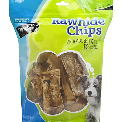 Signature Pet Care Dog Treat Rawhide Chips Beef Basted - 16 Oz - Image 2