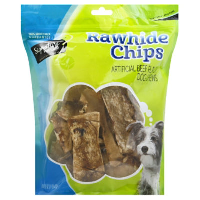 Signature Pet Care Dog Treat Rawhide Chips Beef Basted - 16 Oz