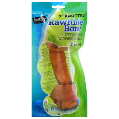 Signature Pet Care Dog Treat Rawhide Bone Knotted Beef Basted - Each