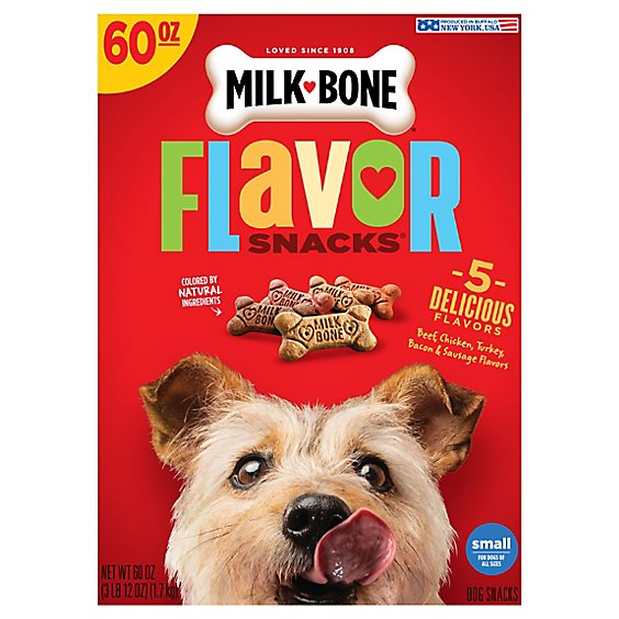 Milk-Bone Flavor Snacks Dog Snacks For All Sizes Small 5 Meaty Flavors Box - 60 Oz