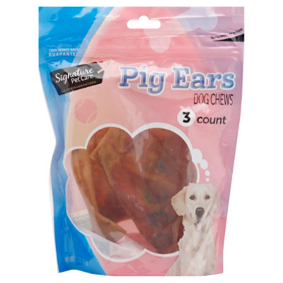 Signature Pet Care Dog Treat Natural Pig Ears - 3 Count