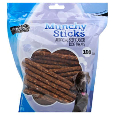 Signature Pet Care Dog Treat Munchy Sticks Beef Basted 100 Count carrsqc