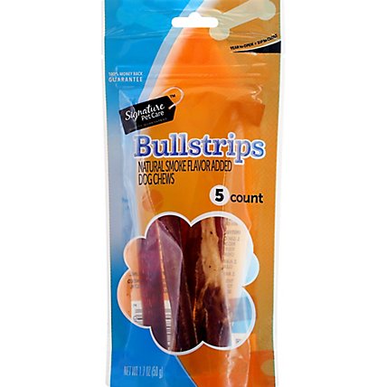 Signature Pet Care Dog Treat Natural Bullstrips 6 Inch - 5 Count - Image 2