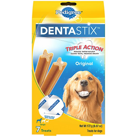 Pedigree Dentastix Large Dog Dental Treats Original Flavor Dental Bones 7 Count - 6.07 Oz