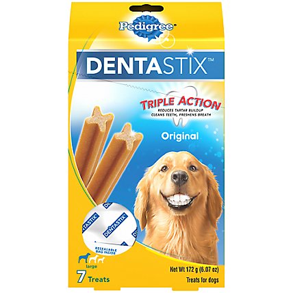 Pedigree Dentastix Large Dog Dental Treats Original Flavor Dental Bones 7 Count - 6.07 Oz - Image 1