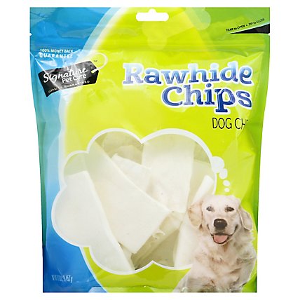 Signature Pet Care Dog Treat Natural Rawhide Chips - 16 Oz - Image 1