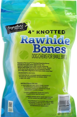 Signature Pet Care Dog Treat Natural Rawhide Bones Knotted 4 Inch - 4 Count - Image 6