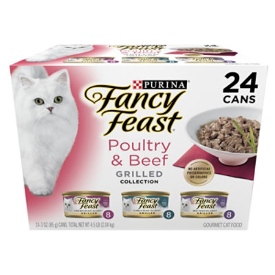 Fancy Feast Cat Food Wet Grilled Collection Poultry & Beef - 24-3 Oz
