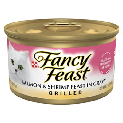 Fancy Feast Cat Food Wet Grilled Salmon & Shrimp - 3 Oz