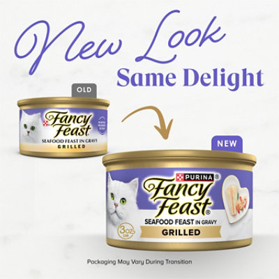 Purina Fancy Feast Grilled Wet Cat Seafood Feast in Gravy - 3 Oz - Image 2