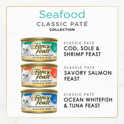 Purina Fancy Feast Seafood Classic Pate Grain Free Wet Cat Food Variety Pack - 24-3 Oz - Image 5