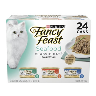  Fancy Feast Cat Food Wet Seafood Collection - 24-3 Oz 