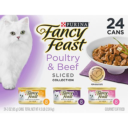 Fancy Feast Cat Food Wet Sliced Collection Poultry & Beef - 24-3 Oz - Image 2