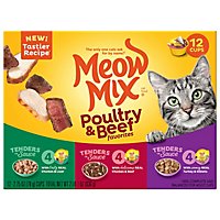 Meow Mix Tender Favorites Cat Food Cups Poultry & Beef Variety Pack Box - 12-2.75 Oz - Image 3