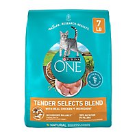 Purina ONE Tender Selects Chicken Dry Cat Food - 7 Lbs - Image 1