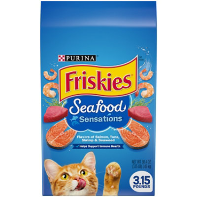 Friskies Cat Food Dry Seafood Sensations Seafood 3.15 Lb