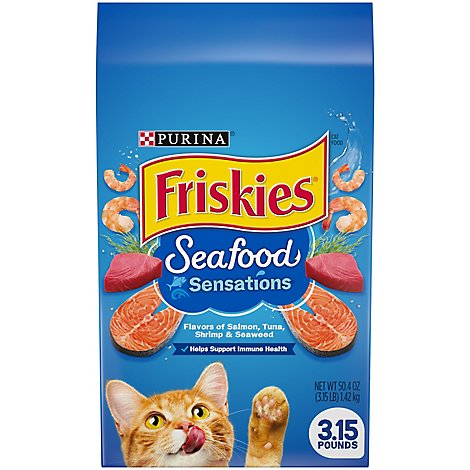 Friskies Cat Food Dry Seafood Sensations Seafood - 3.15 Lb