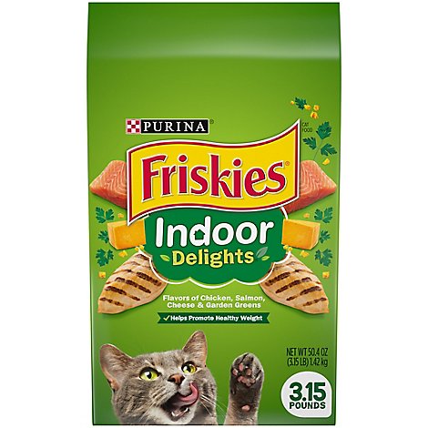 Friskies Cat Food Dry Indoor Delights Chicken Beef & Salmon - 3.15 Lb