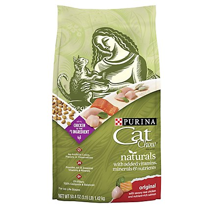 Purina Cat Chow Naturals Chicken & Salmon Dry Cat Food - 3.15 Lb - Image 1