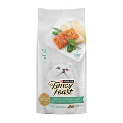 Fancy Feast Cat Food Dry Ocean Fish & Salmon And Accents Of Garden Greens - 3 Lb