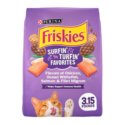 Friskies Surfin And Turfin Chicken Dry Cat Food - 3.15 Lbs - Image 1