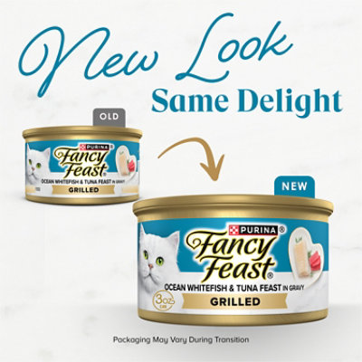 Purina Fancy Feast Grilled Wet Cat Ocean Whitefish and Tuna Feast in Gravy - 3 Oz - Image 2