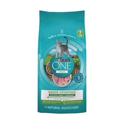 Purina ONE Indoor Advantage Real Turkey Dry Cat Food - 7 Lb - Image 1