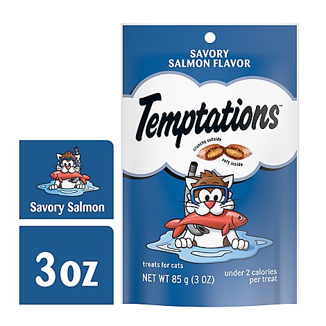 Temptations Classic Cruchy and Soft Savory Salmon Cat Treats - 3 Oz