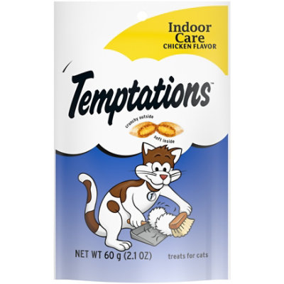 Temptations Indoor Care Chicken Flavor Crunchy and Soft Adult Cat Treats - 2.1 Oz - Image 1