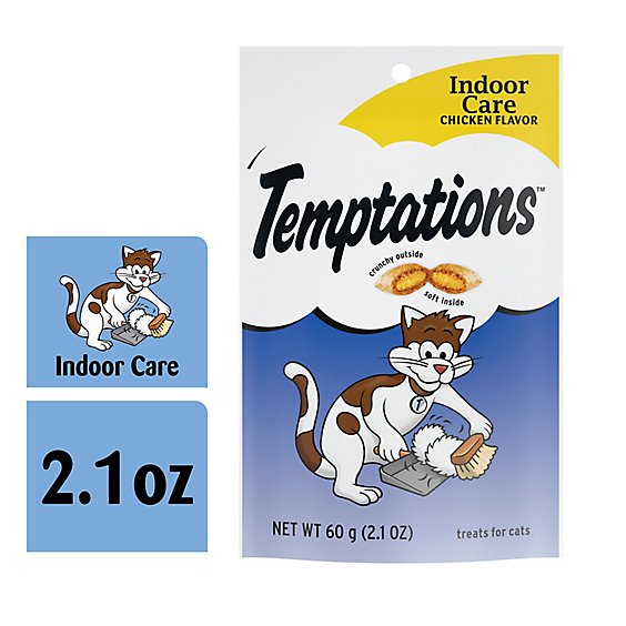 Temptations Hairball Control Cruchy and Soft Chicken Cat Treats - 2.1 Oz