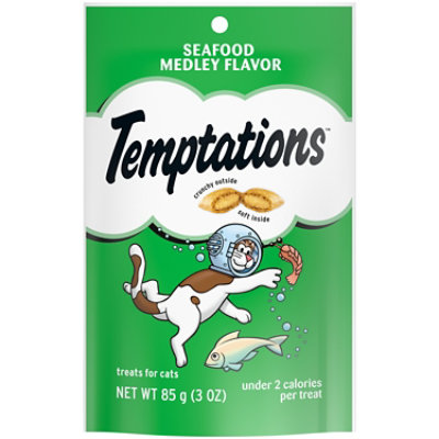 Temptations Classic Seafood Medley Flavor Crunchy and Soft Adult Cat Treats - 3 Oz - Image 1