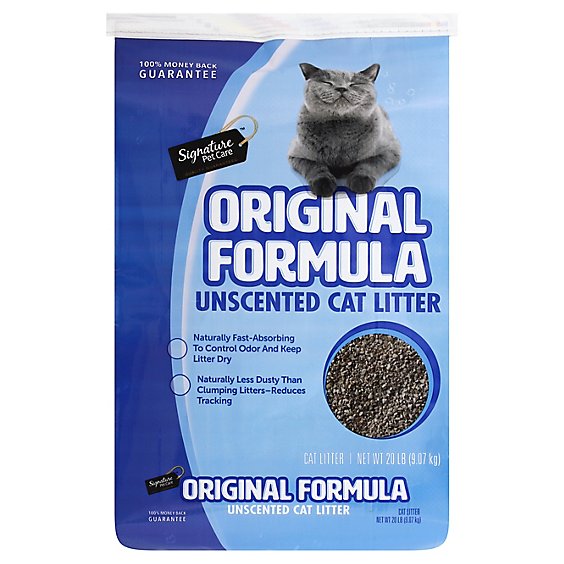Signature Pet Care Cat Litter Unscented Original Formula - 20 Lb
