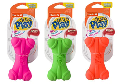 Hartz Dura Play Dog Toy Bone Bacon Scented Medium - Each - Image 2