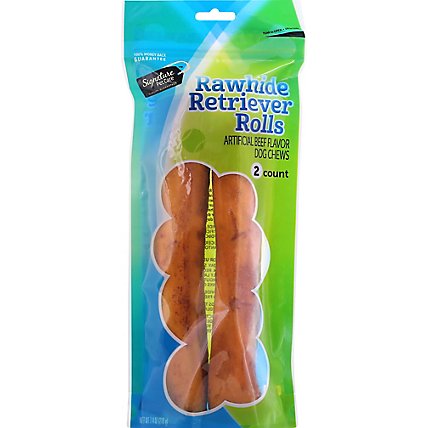 Signature Pet Care Dog Treat Rawhide Retriever Rolls Beef Basted 10 Inch - 2 Count - Image 2